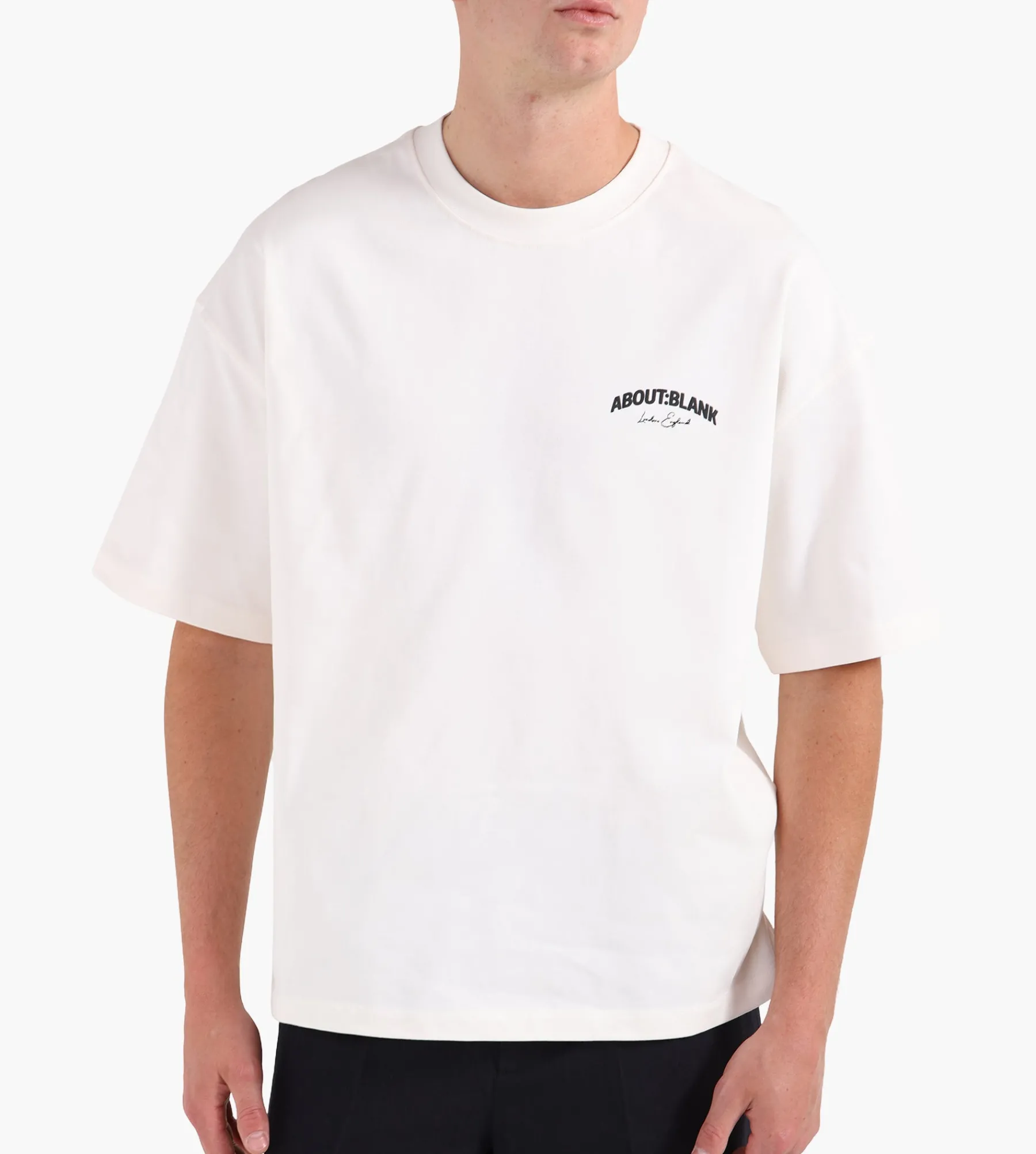 about:blank Arched Logo T-Shirt Oat Black