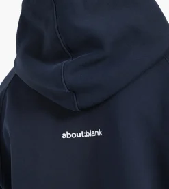 about:blank Monogram Cut Off Hoodie Navy