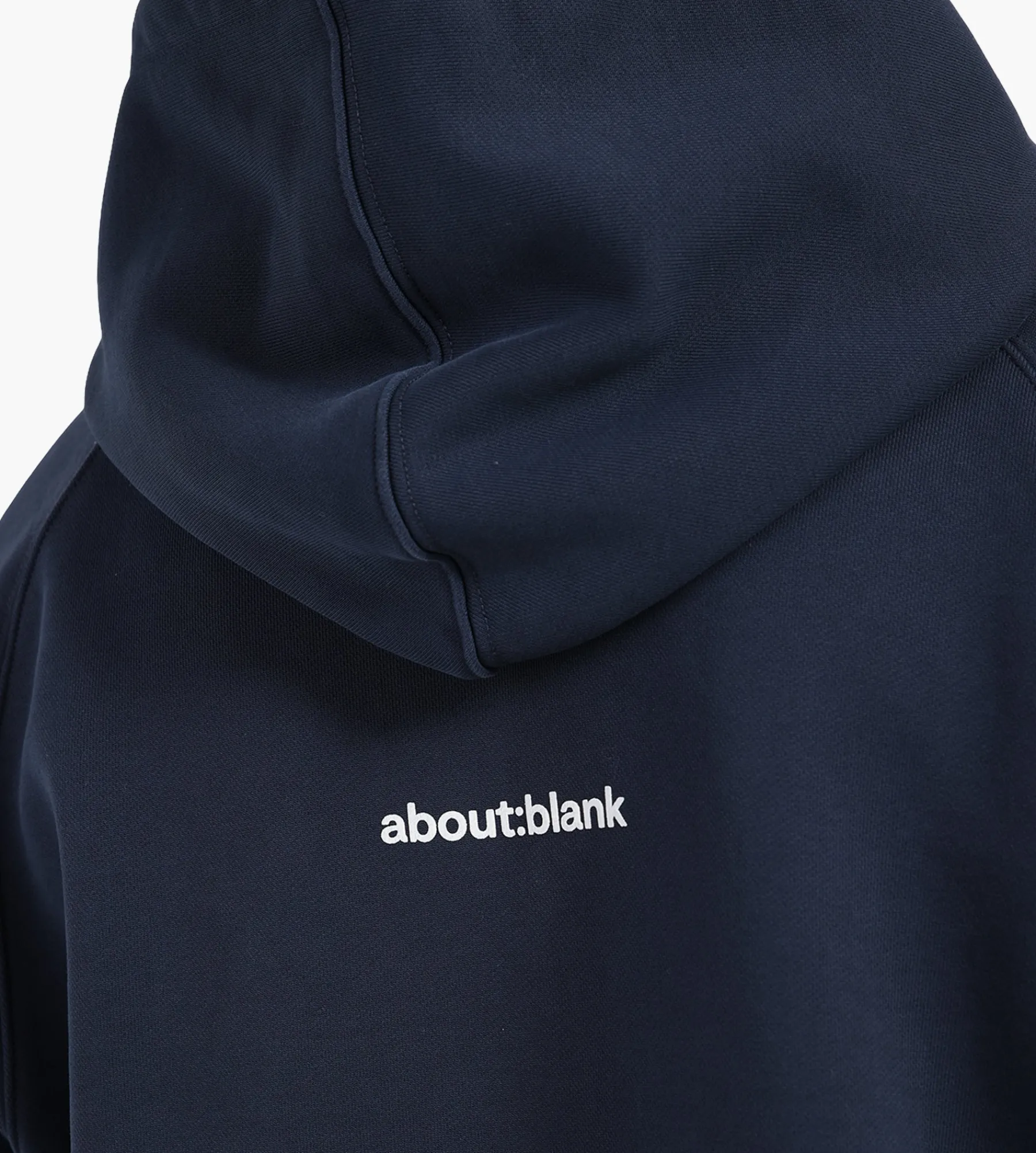 about:blank Monogram Cut Off Hoodie Navy