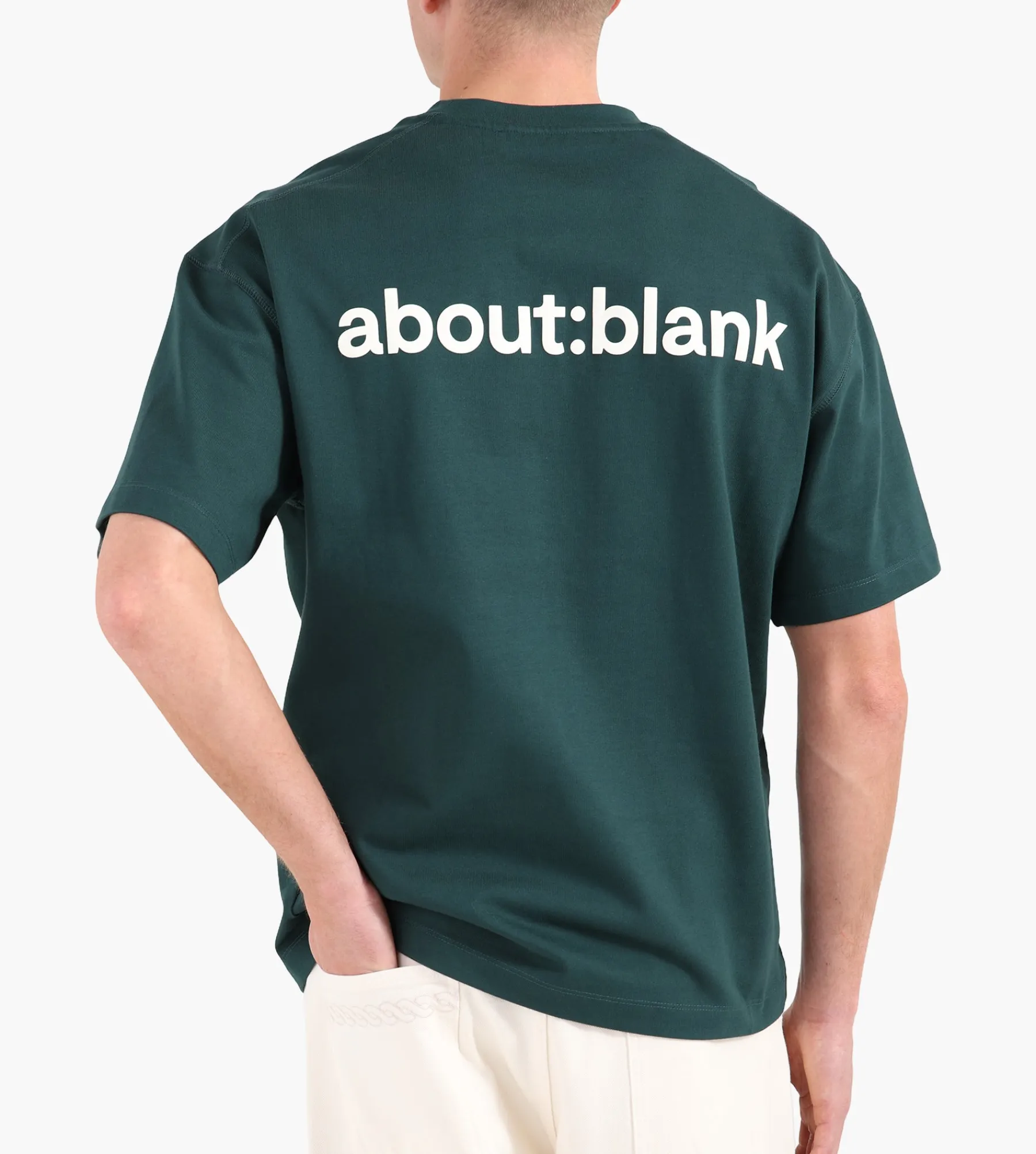 about:blank Reverse T-Shirt Epsom Green Ecru