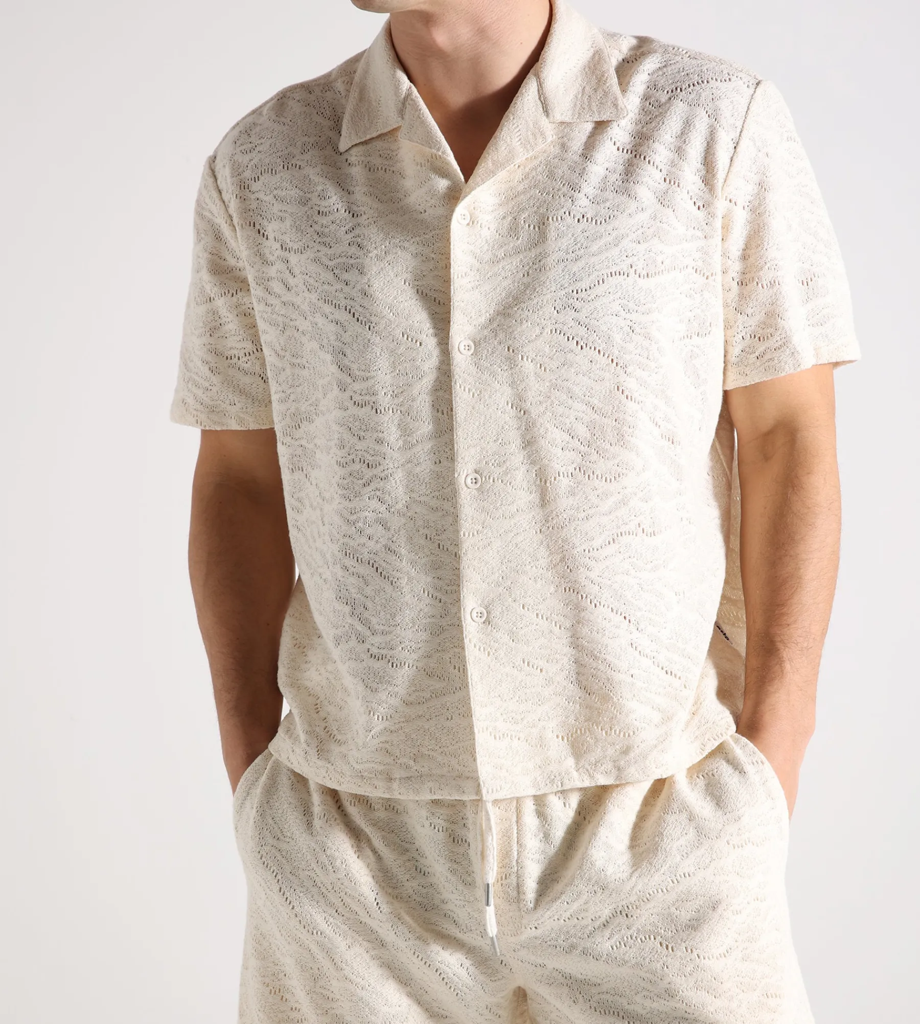 Arte Antwerp Crochet Shirt Cream