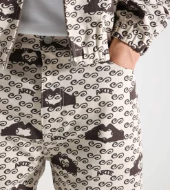 Arte Antwerp Hand Heart Print Pants Cream Brown