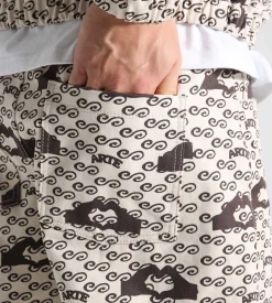 Arte Antwerp Hand Heart Print Pants Cream Brown