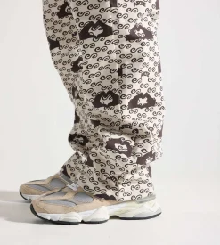 Arte Antwerp Hand Heart Print Pants Cream Brown