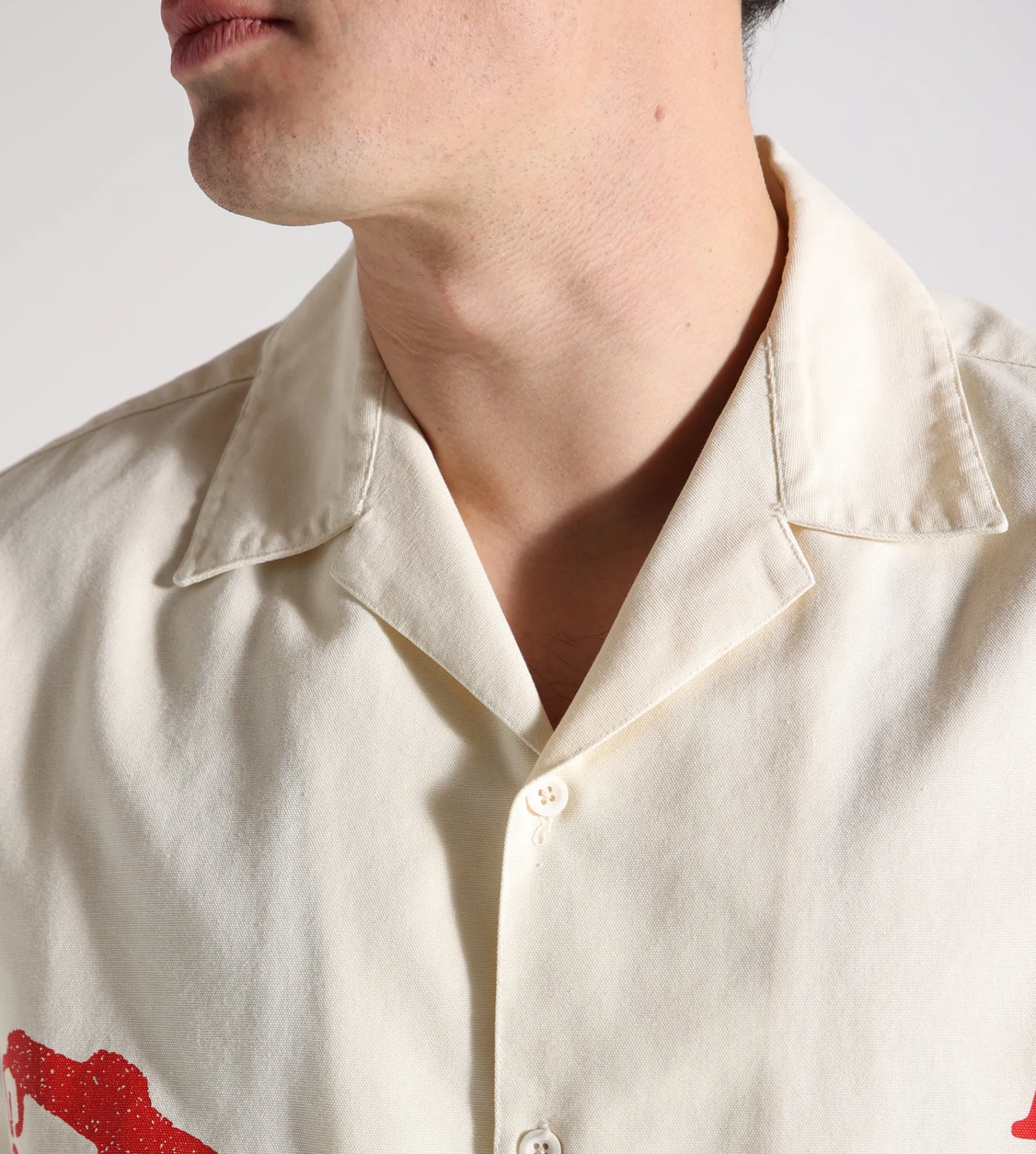 Arte Antwerp Red Print Shirt Cream
