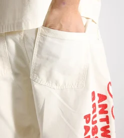 Arte Antwerp Red Print Shorts Cream