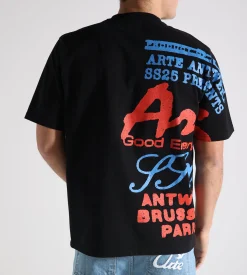 Arte Antwerp Side Print T-shirt Black