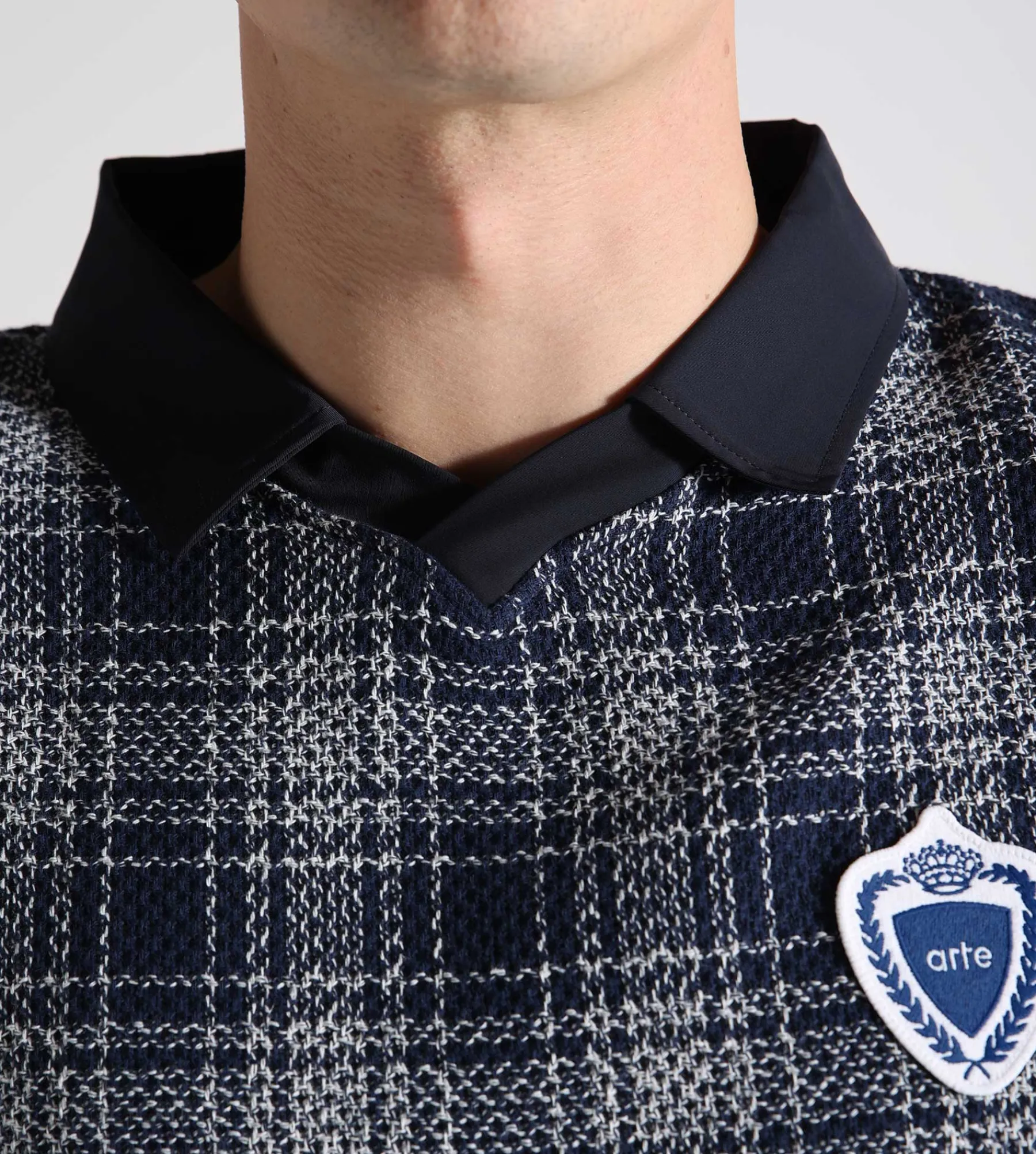 Arte Antwerp Square Collar T-shirt Plaid