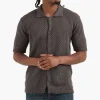 Baskèts Baskets Camp Collar Knit Shirt Moss Green