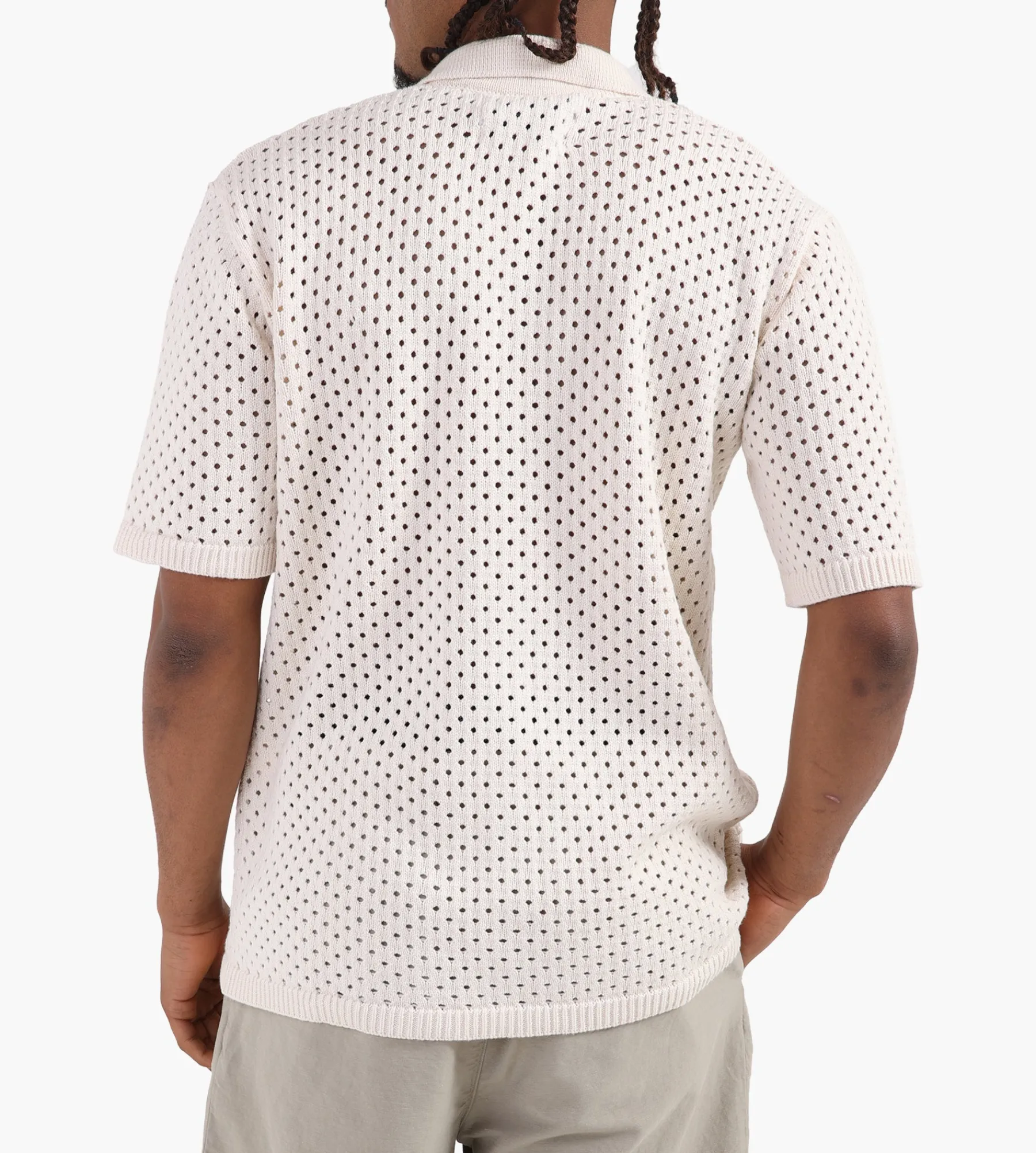 Baskèts Baskets Camp Collar Knit Shirt Ecru