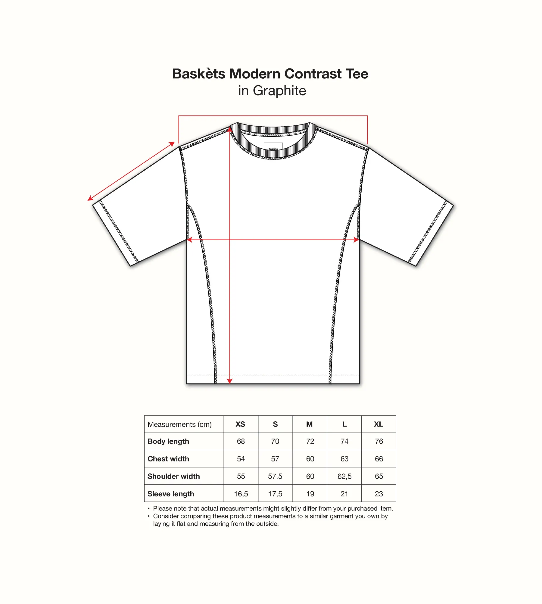 Baskèts Modern Contrast Tee Graphite