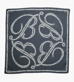 Baskèts Ropes Symbol Silk Scarf Navy