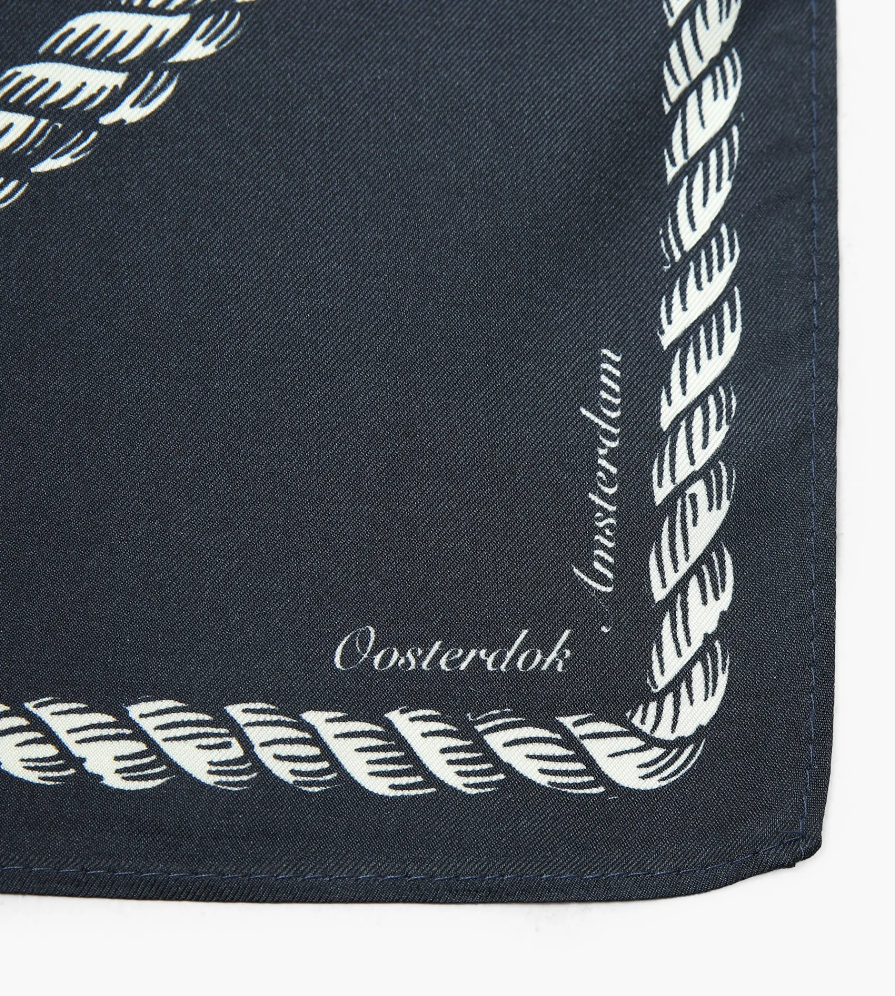 Baskèts Ropes Symbol Silk Scarf Navy