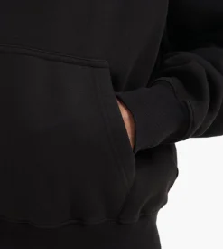 Boiler Room Hoodie Black Rhinestone On Stone Wash Black