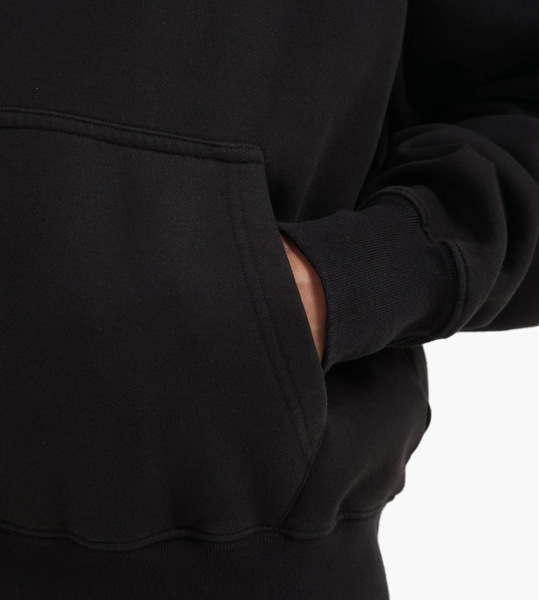 Boiler Room Hoodie Black Rhinestone On Stone Wash Black