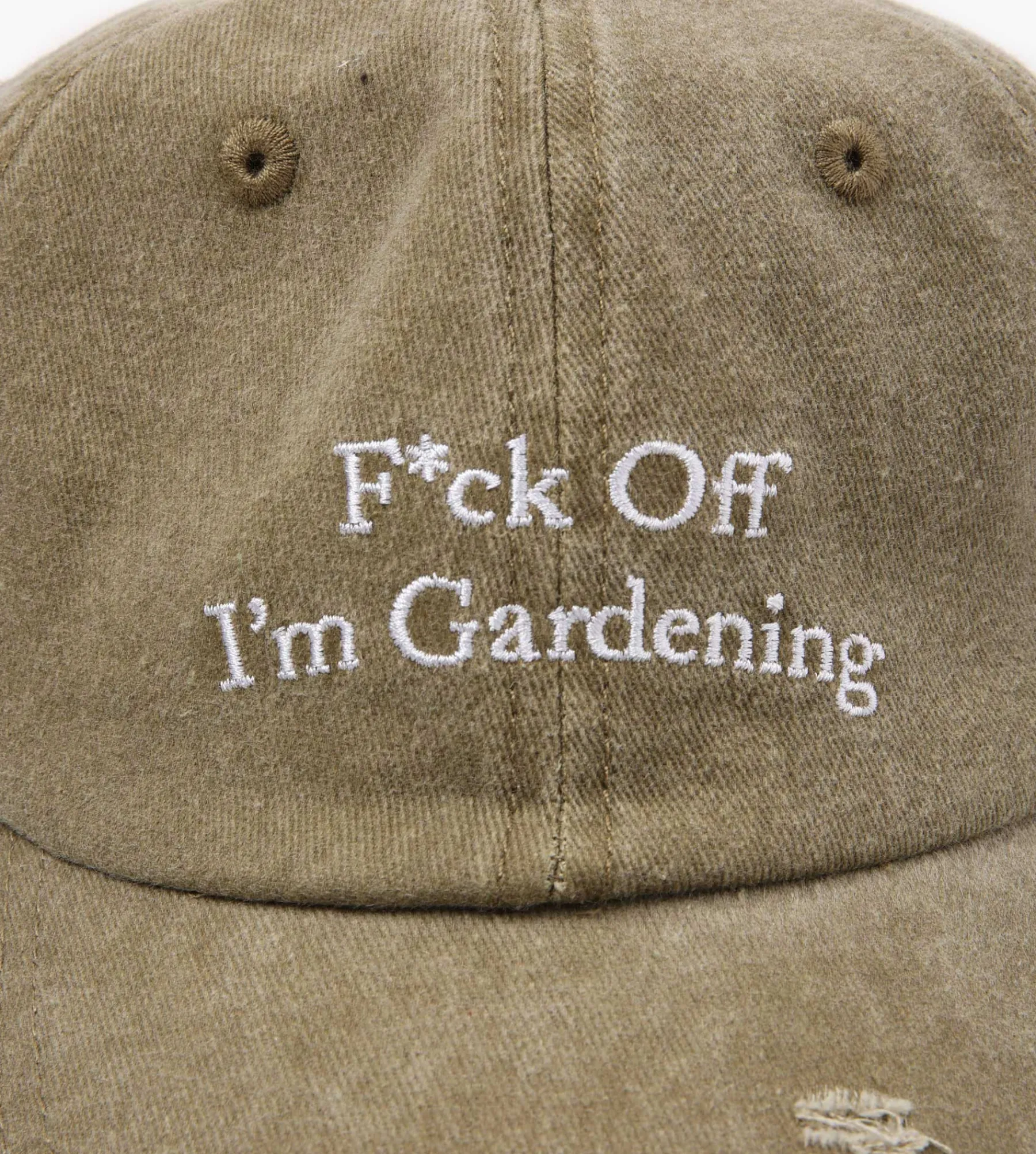 Bram's Fruit F*ck Off Cap Distressed Washed Olive Green