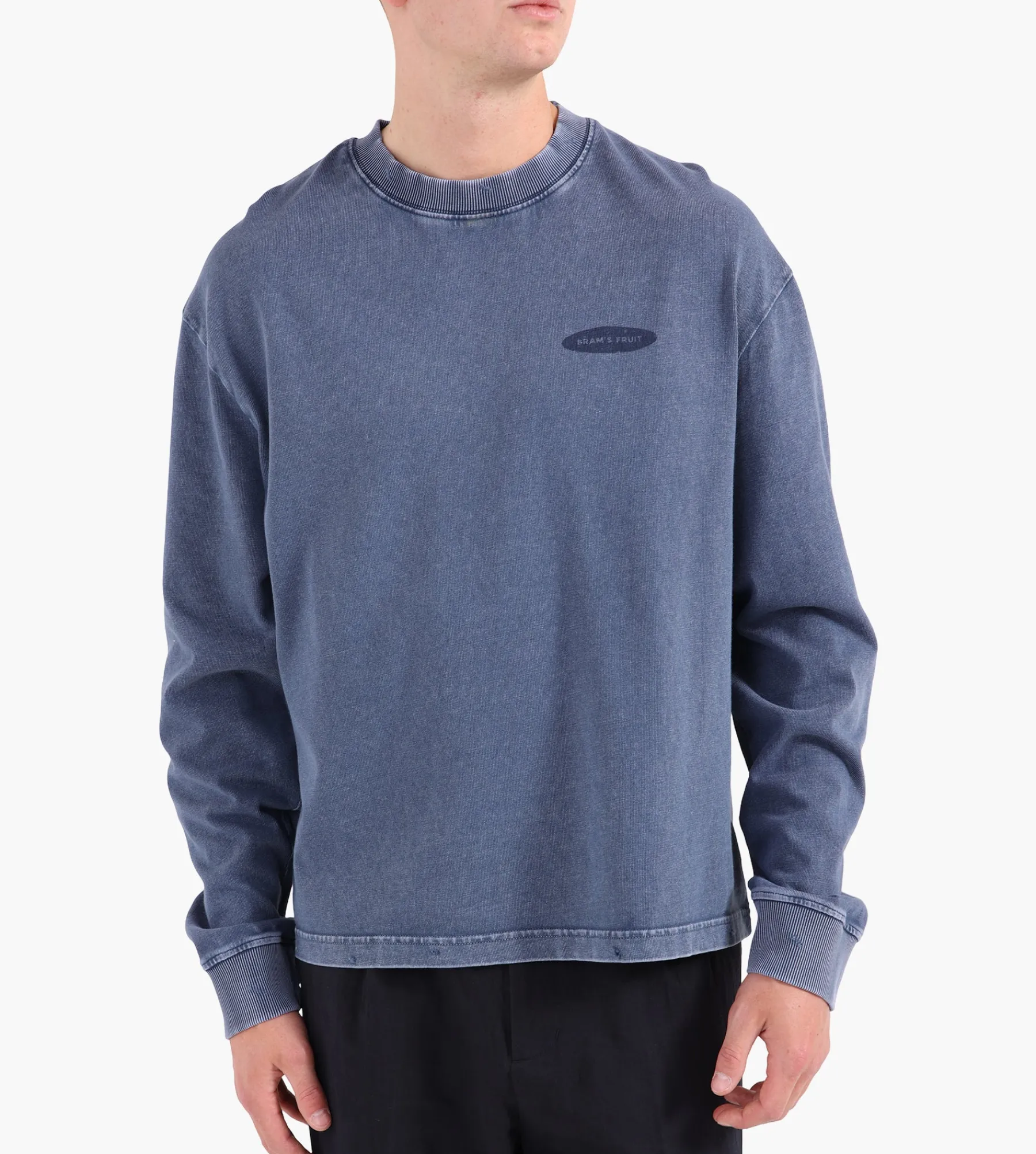 Bram's Fruit "F*ck Off” Longsleeve Distressed Washed Navy