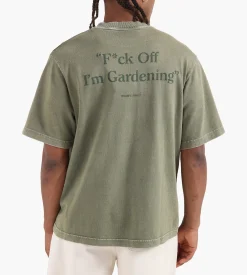 Bram's Fruit “F*ck Off” T-Shirt Distressed Washed Olive Green