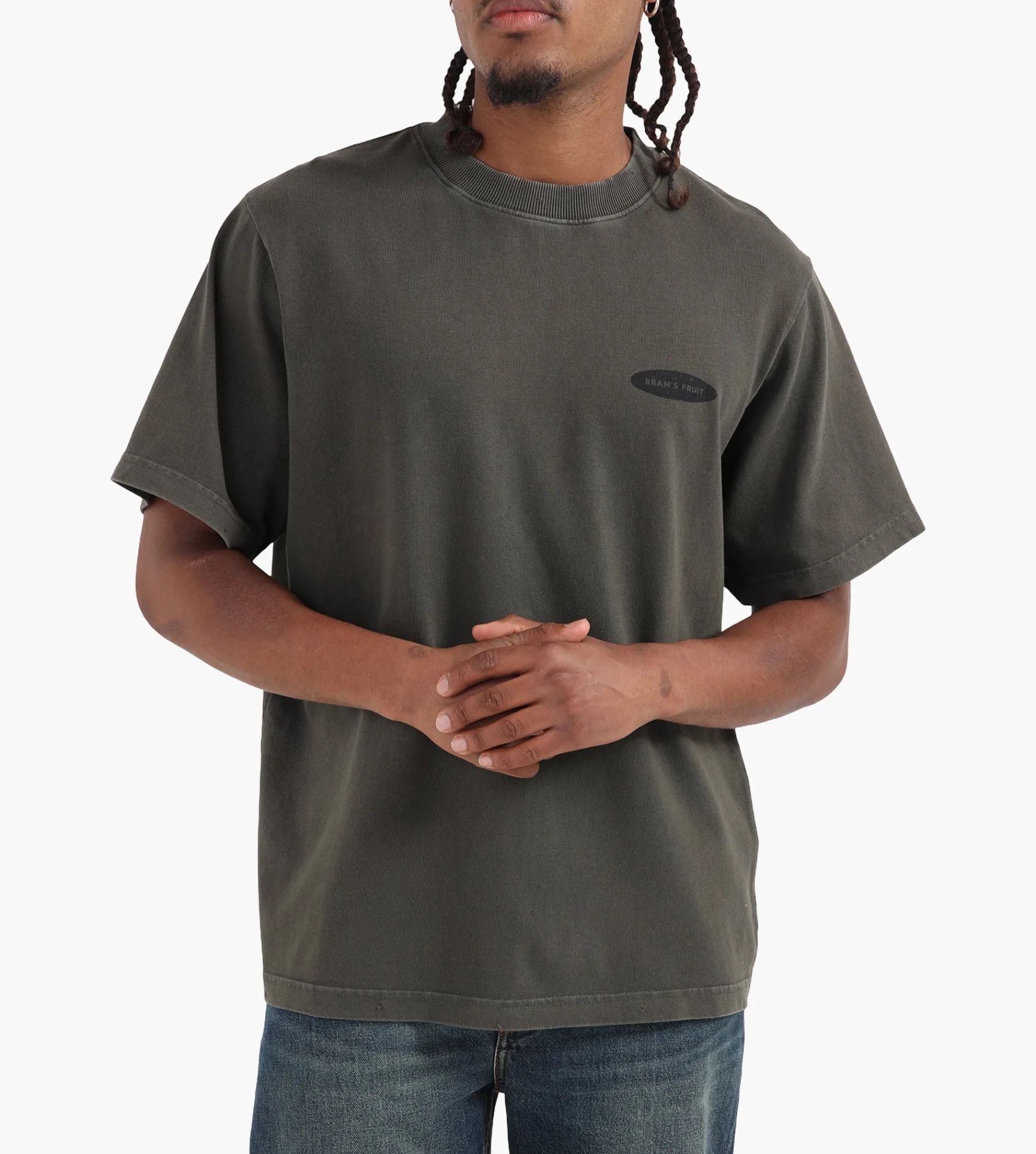 Bram's Fruit “F*ck Off” T-Shirt Distressed Washed Charcoal