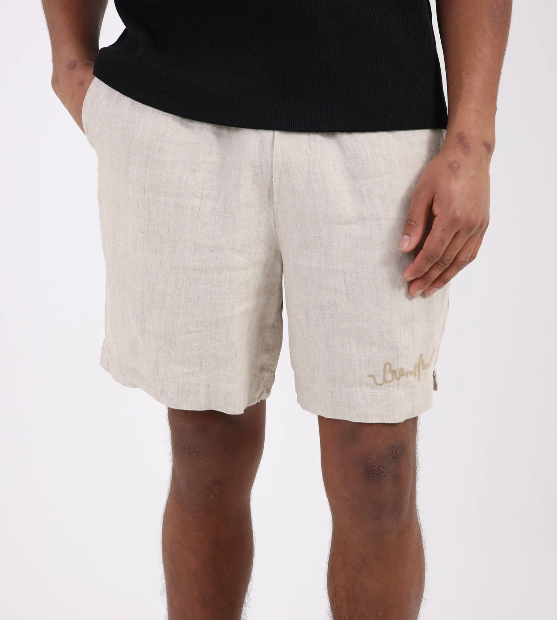 Bram's Fruit Garden Hose Linen Shorts Beige