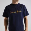 Bram's Fruit Mum's Script Logo T-Shirt Navy