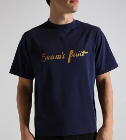 Bram's Fruit Mum's Script Logo T-Shirt Navy