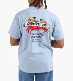 Carhartt WIP Crab Paint T-Shirt Frosted Blue