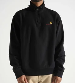 Carhartt WIP Half Zip American Script Sweater Black