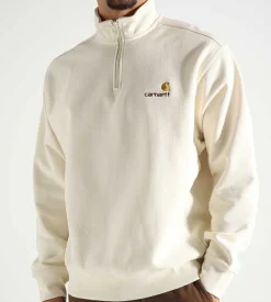 Carhartt WIP Half Zip American Script Sweater Natural