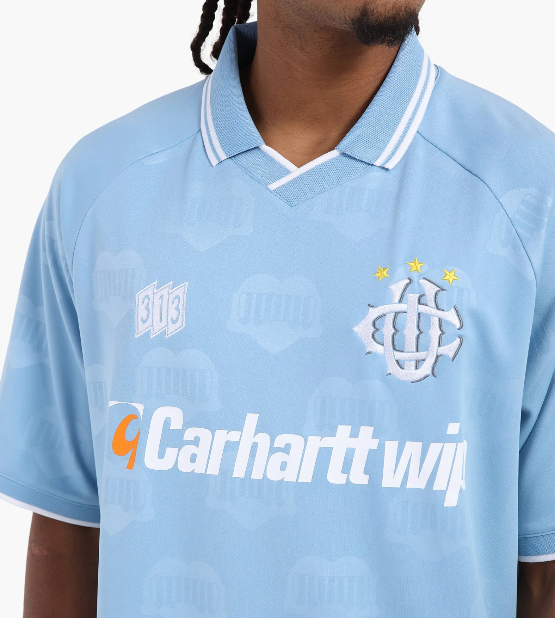 Carhartt WIP Hartt’s Football T-Shirt Heart Train Jacquard Bluebird