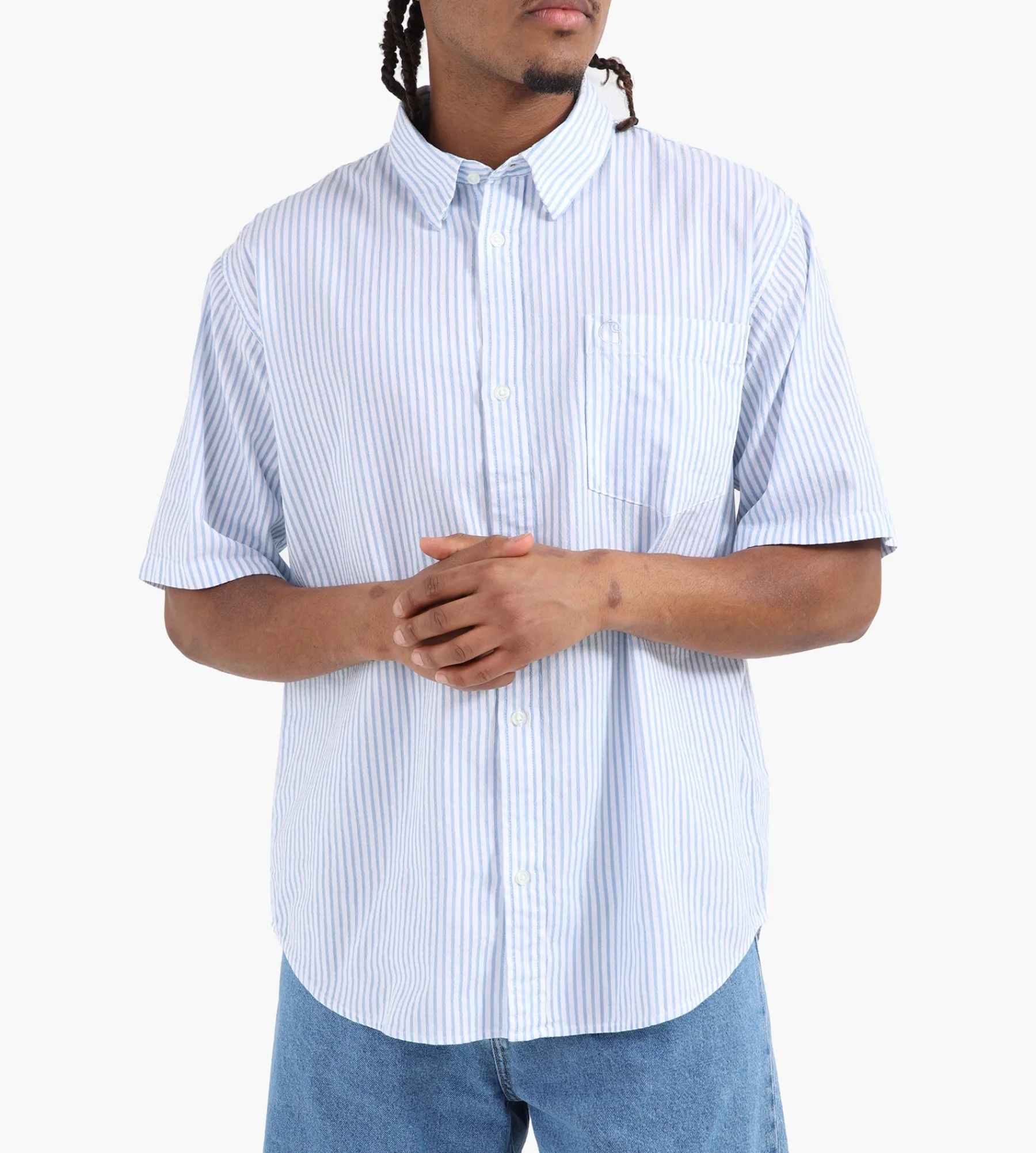 Carhartt WIP Phelps Shirt Phelps Stripe Bluebird