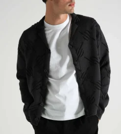 Daily Paper Kirabo Monogram Knit Cardigan Jet Black