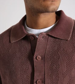 Daily Paper Shield Cable Cardigan Bordeaux Red