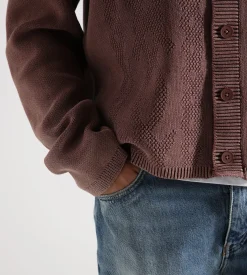 Daily Paper Shield Cable Cardigan Bordeaux Red