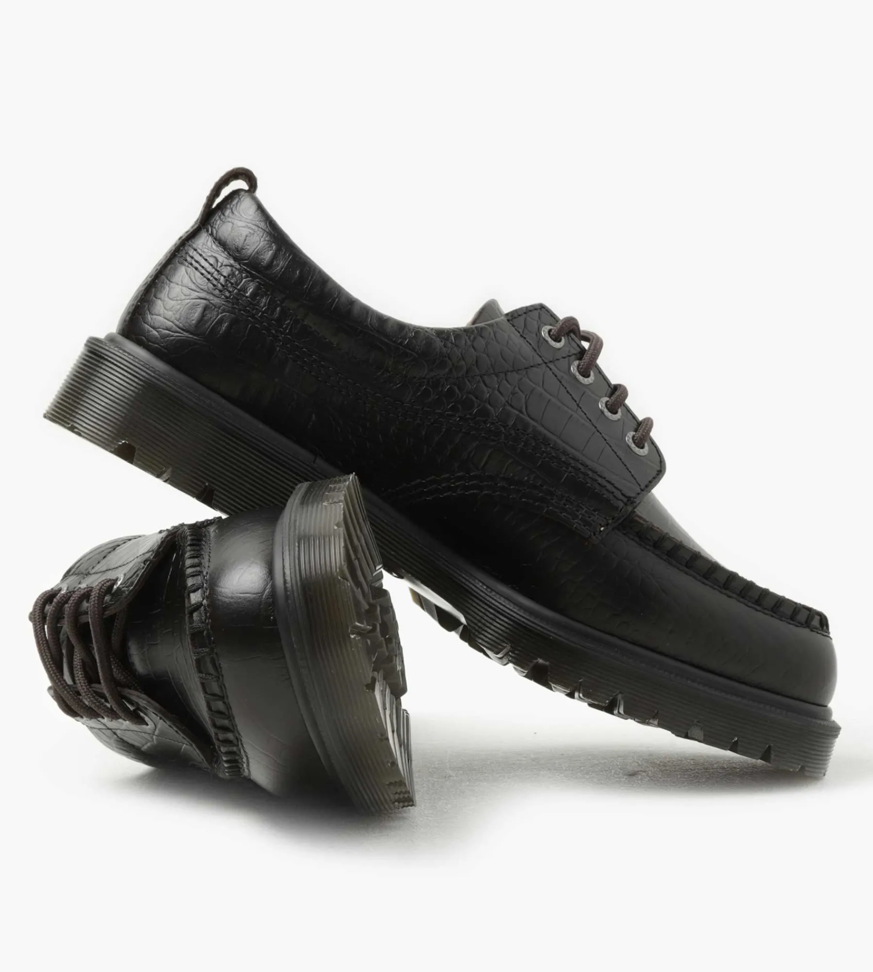 Dr. Martens Lowell Dark Brown Analine Croc Emboss