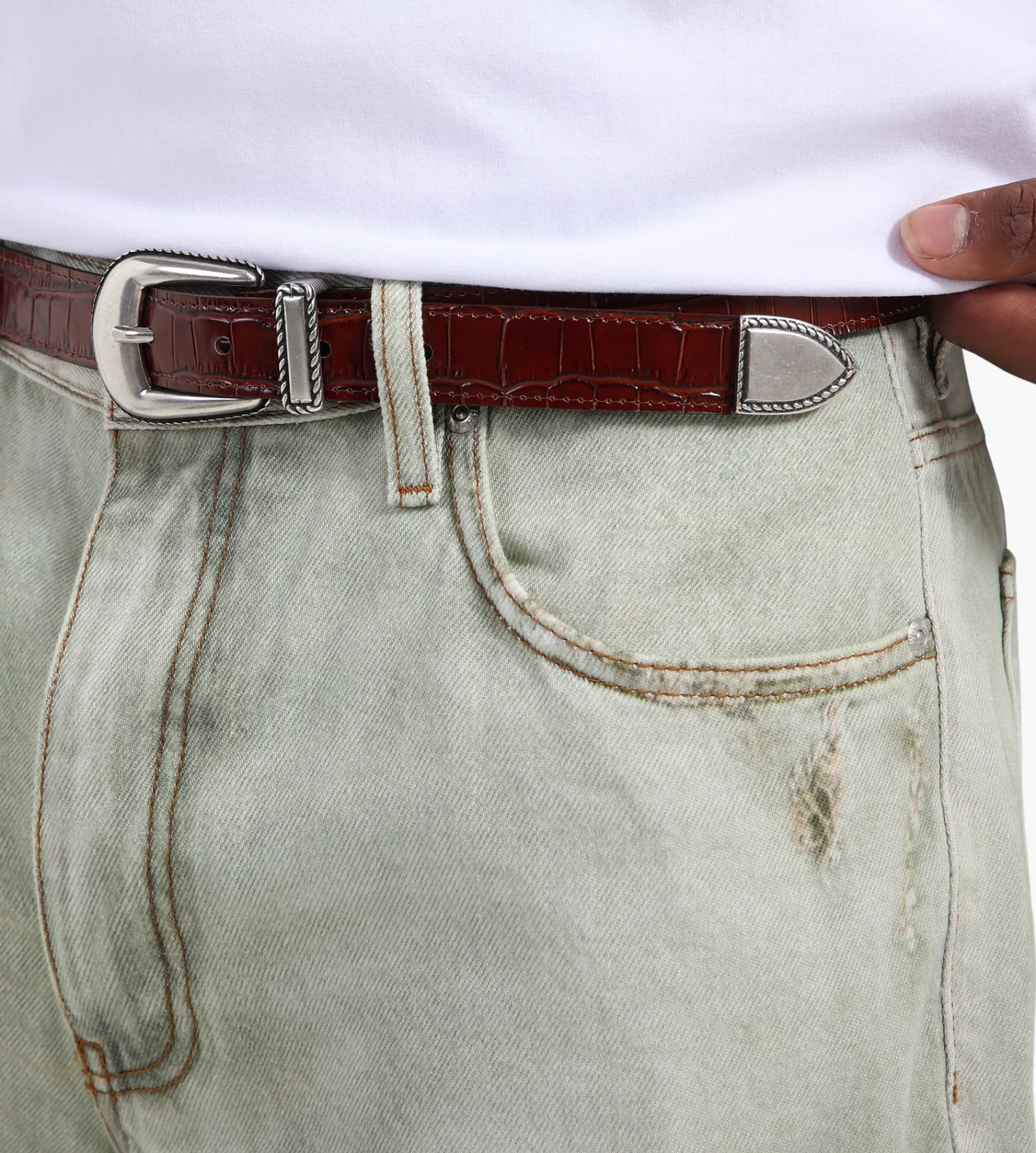 Drôle de Monsieur La Ceinture Croco Brown