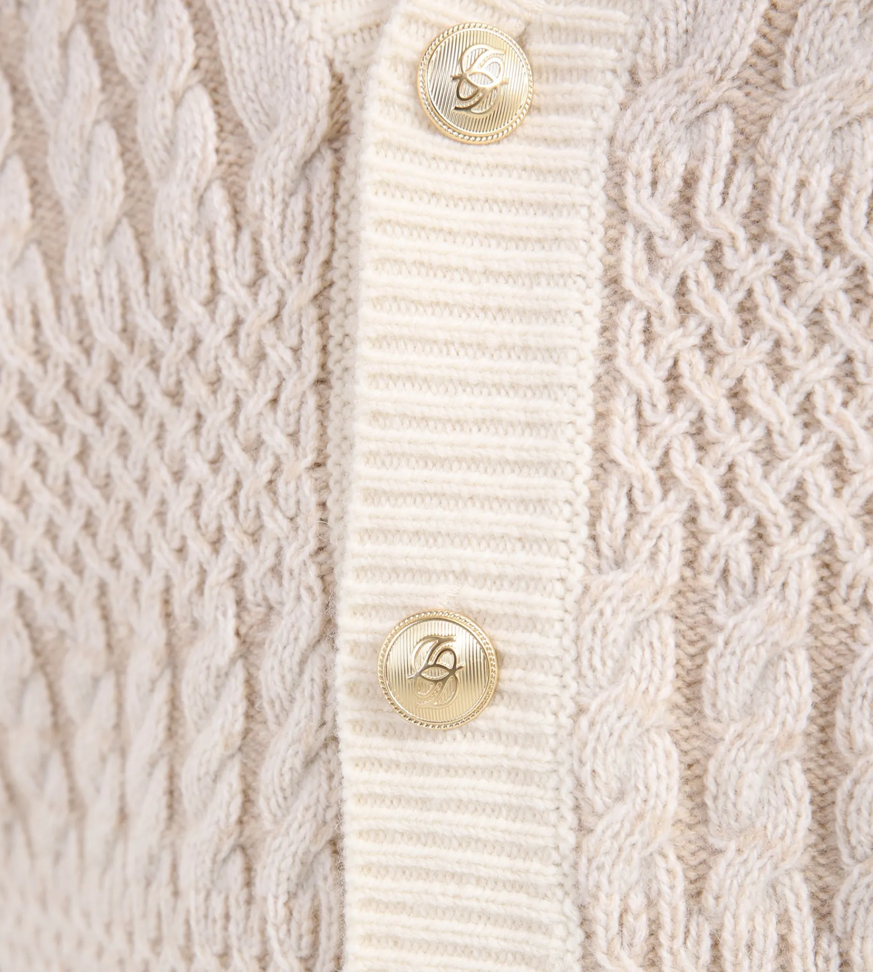 Drôle de Monsieur Le Cardigan Torsades Bicolore Off White