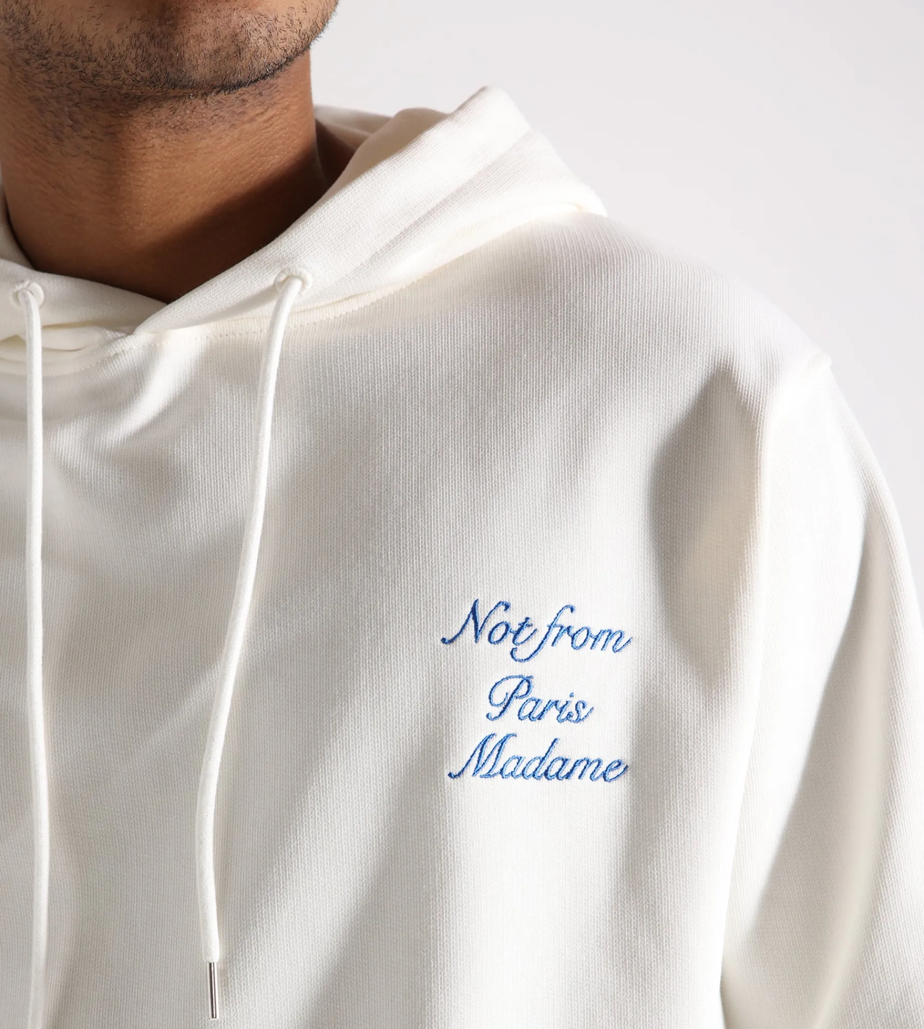 Drôle de Monsieur Le Hoodie Slogan Cursive Off White