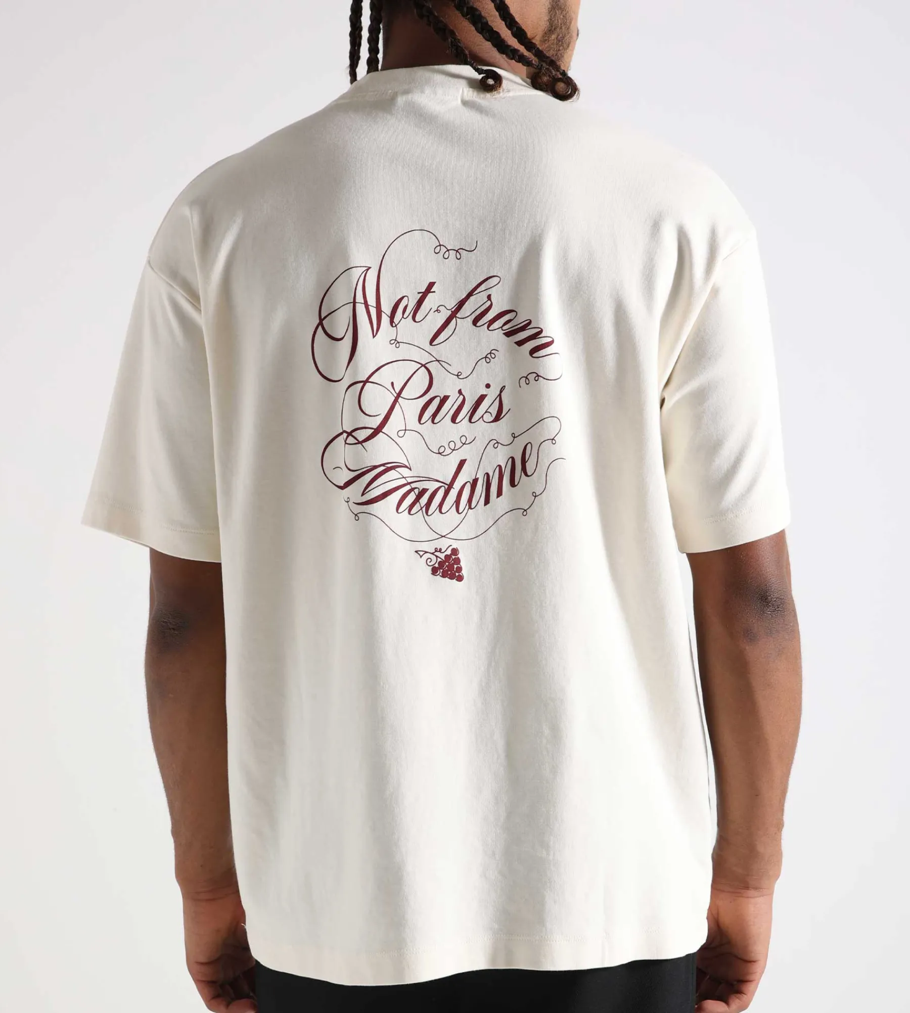 Drôle de Monsieur Le T-Shirt Slogan Vignes Cream