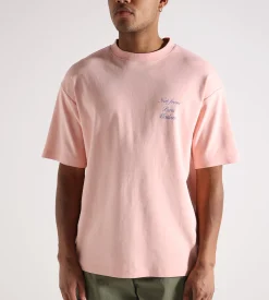 Drôle de Monsieur Le T-Shirt Slogan Cursive Light Pink