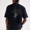 Drôle de Monsieur Le T-Shirt Slogan Esquisse Navy