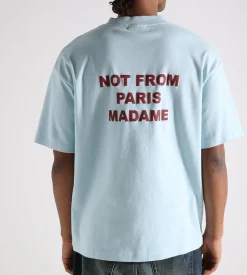 Drôle de Monsieur Le T-Shirt Slogan Light Blue