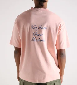 Drôle de Monsieur Le T-Shirt Slogan Cursive Light Pink