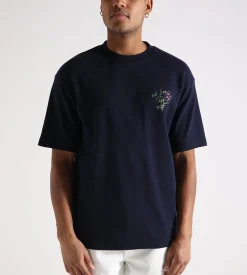 Drôle de Monsieur Le T-Shirt Slogan Esquisse Navy