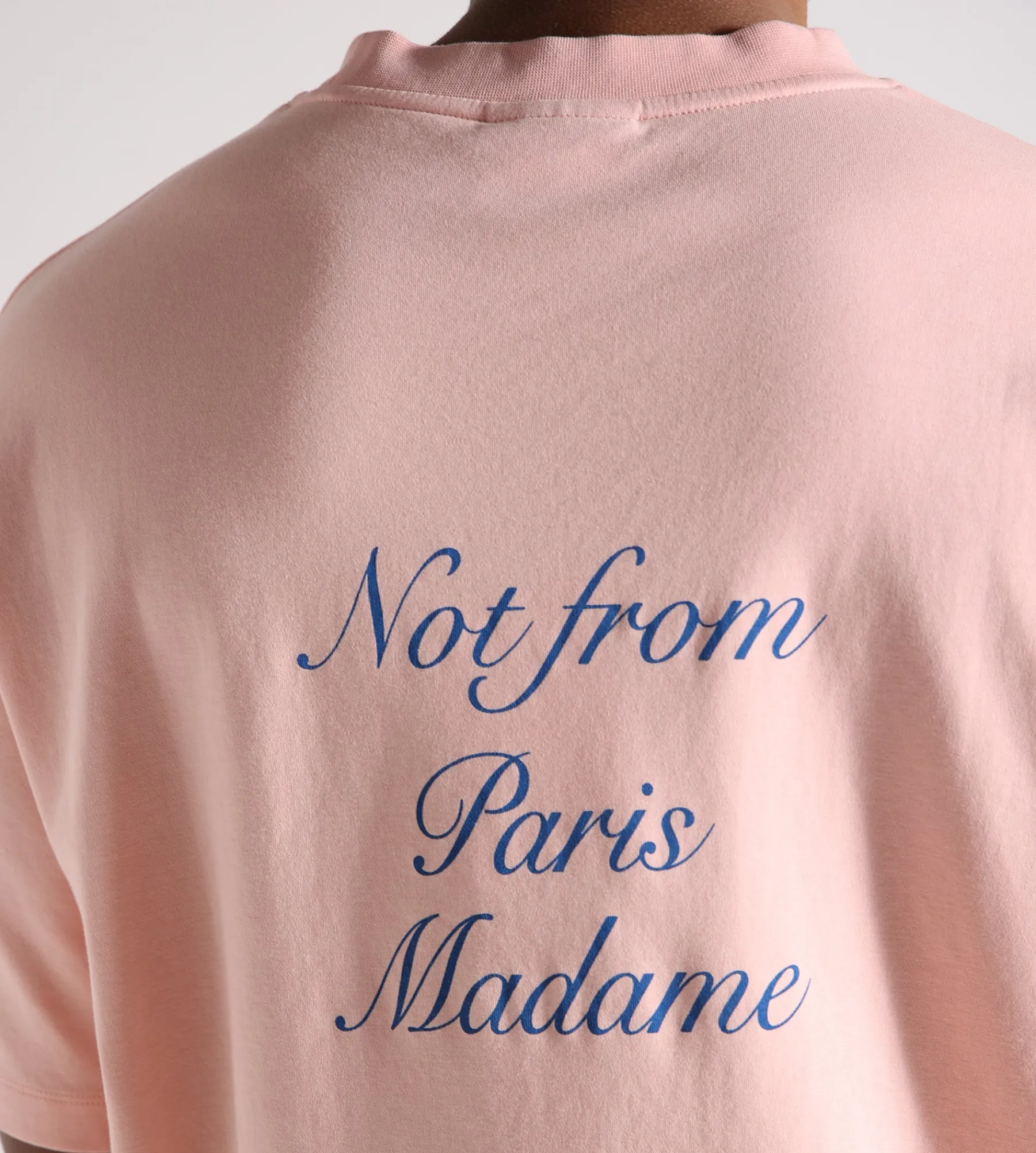 Drôle de Monsieur Le T-Shirt Slogan Cursive Light Pink
