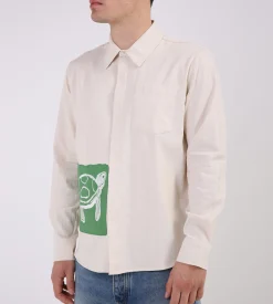 Flâneur Embroidered Turtle Shirt Ecru