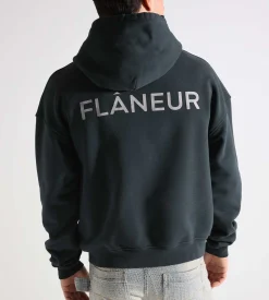 Flâneur Washed Hoodie Black