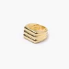 Golia Triple Band Signet Ring Gold