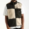Gramicci Checkered Sherpa Vest Natural Olive Check