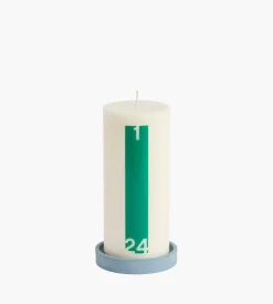 HAY Calendar Candle & Holder Bold Off White and Green